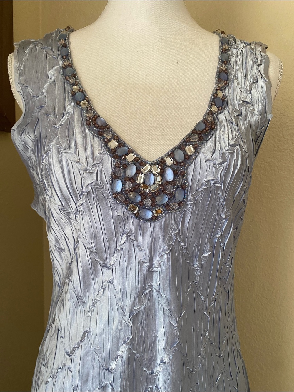 Komarov Beaded Crinkle Whimsy Dress